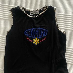 OMIGHTY - IM OKAY IM ALIVE - LEOPARD DETAIL TANK - COOOOL VIBES